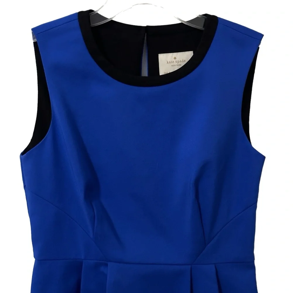 KATE SPADE‎ NY Women's NWT Size 4 Blue/Black Sleeveless Dress Fully Lined $358